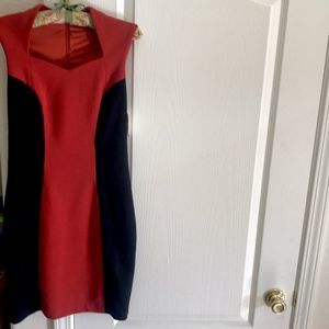Business Casual Black and Rust Dress Size Small